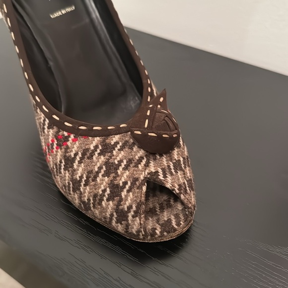 PRADA Houndstooth peep toe pumps - Picture 11 of 12